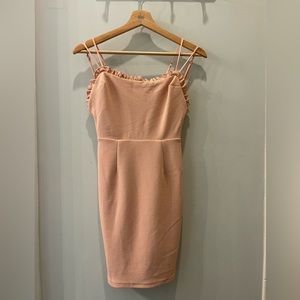 Light pink peach ruffled top dress